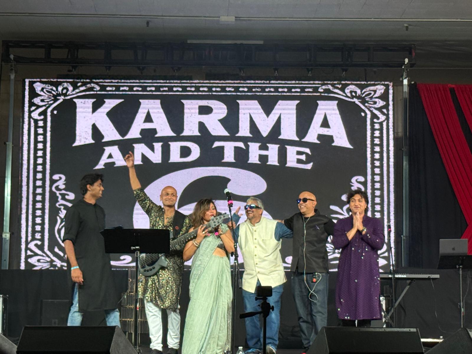 Band performing live