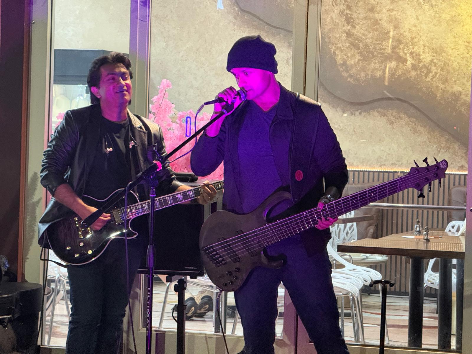 Band performing live